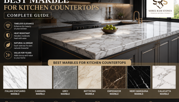 Best Marble for Kitchen Countertops (Complete Guide) – Top Marble & Granite Choices for Modern Kitchens