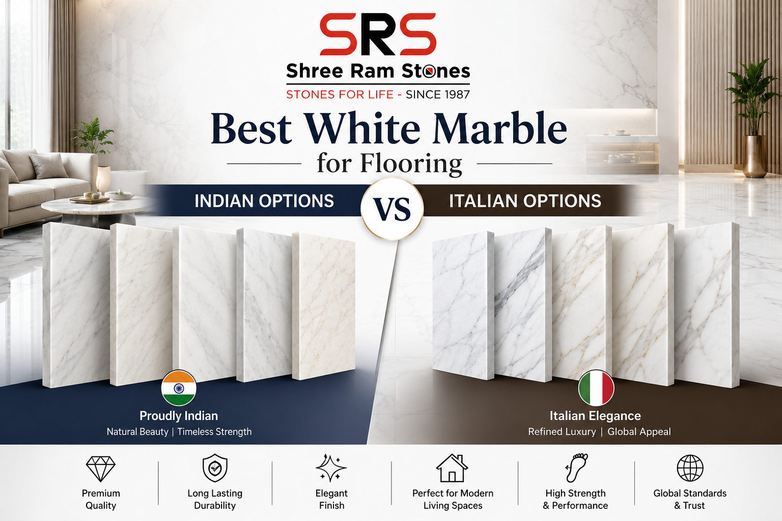 You are currently viewing Best White Marble for Flooring: Indian vs Italian Options