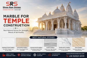 Marble for temple construction featuring Makrana White Marble, Vietnam White Marble, Katni Beige Marble, Albeta Marble, Spider White Marble and Onyx Marble by Shree Ram Stones.
