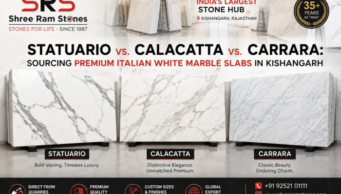 Statuario vs. Calacatta vs. Carrara: Sourcing Premium Italian White Marble Slabs in Kishangarh