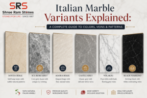 Italian marble variants Sofita Beige Ice Burg Grey Agora Beige Castle Grey Volakas and Black Markino