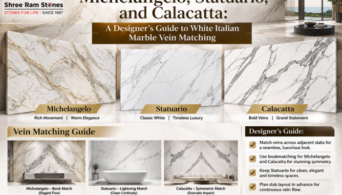 Michelangelo, Statuario, and Calacatta: A Designer’s Guide to White Italian Marble Vein Matching