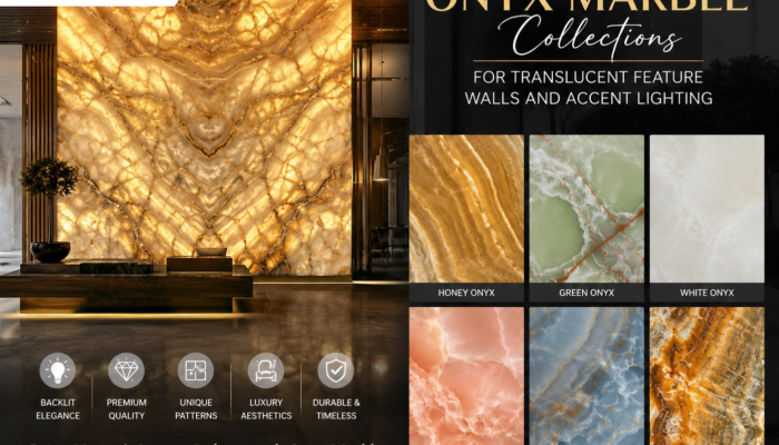 Exotic Onyx Marble Collections for Translucent Feature Walls and Accent Lighting