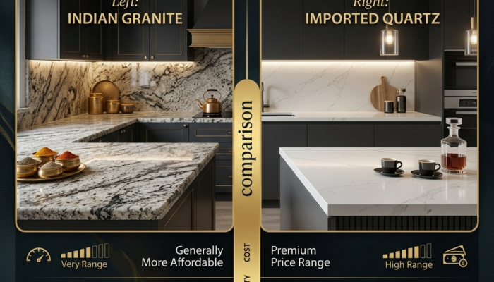Indian Granite vs. Imported Quartz: Cost, Durability, and Maintenance Comparison for Kitchen Countertops