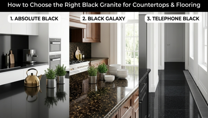 Absolute Black vs. Black Galaxy vs. Telephone Black: How to Choose the Right Black Granite