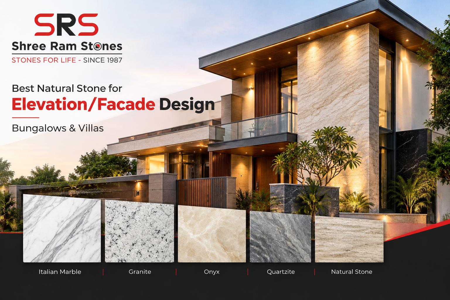 Best natural stone for villa elevation