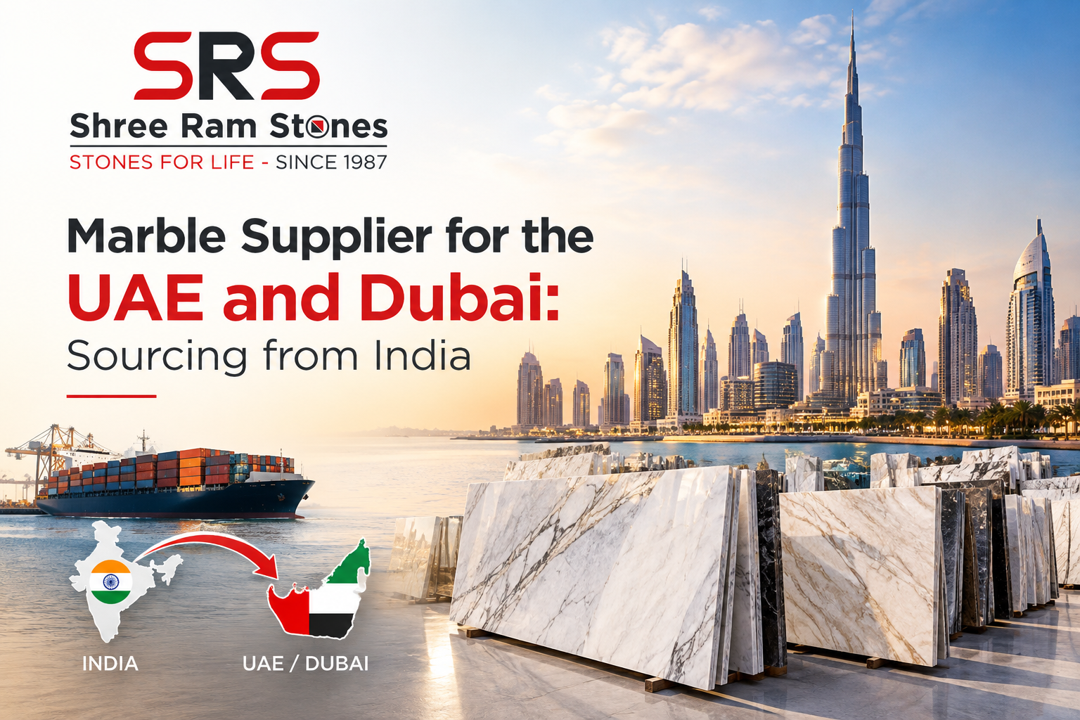 Marble supplier for UAE and Dubai sourcing premium Italian marble from India