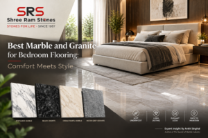 Best marble and granite for bedroom flooring featuring Statuario Marble, Black Granite, Crema Marfil Marble and Moon Grey