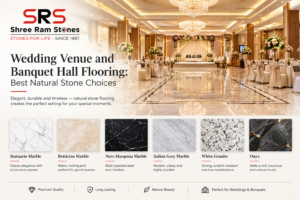 Luxury wedding venue with Italian marble and granite flooring
